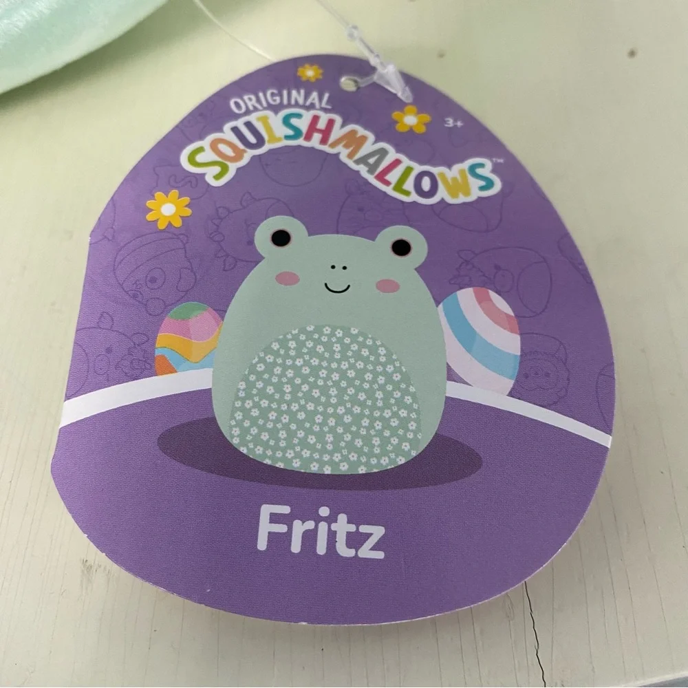 Squishmallows New Triston Green Dinosaur and Fritz Mint Green Frog Plush Set